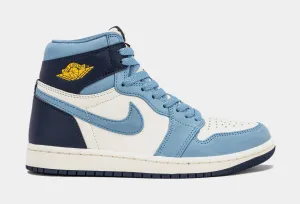 Air Jordan 1 Retro High OG First In Flight Womens Lifestyle Shoes (University Blue/University Gold/Sail)