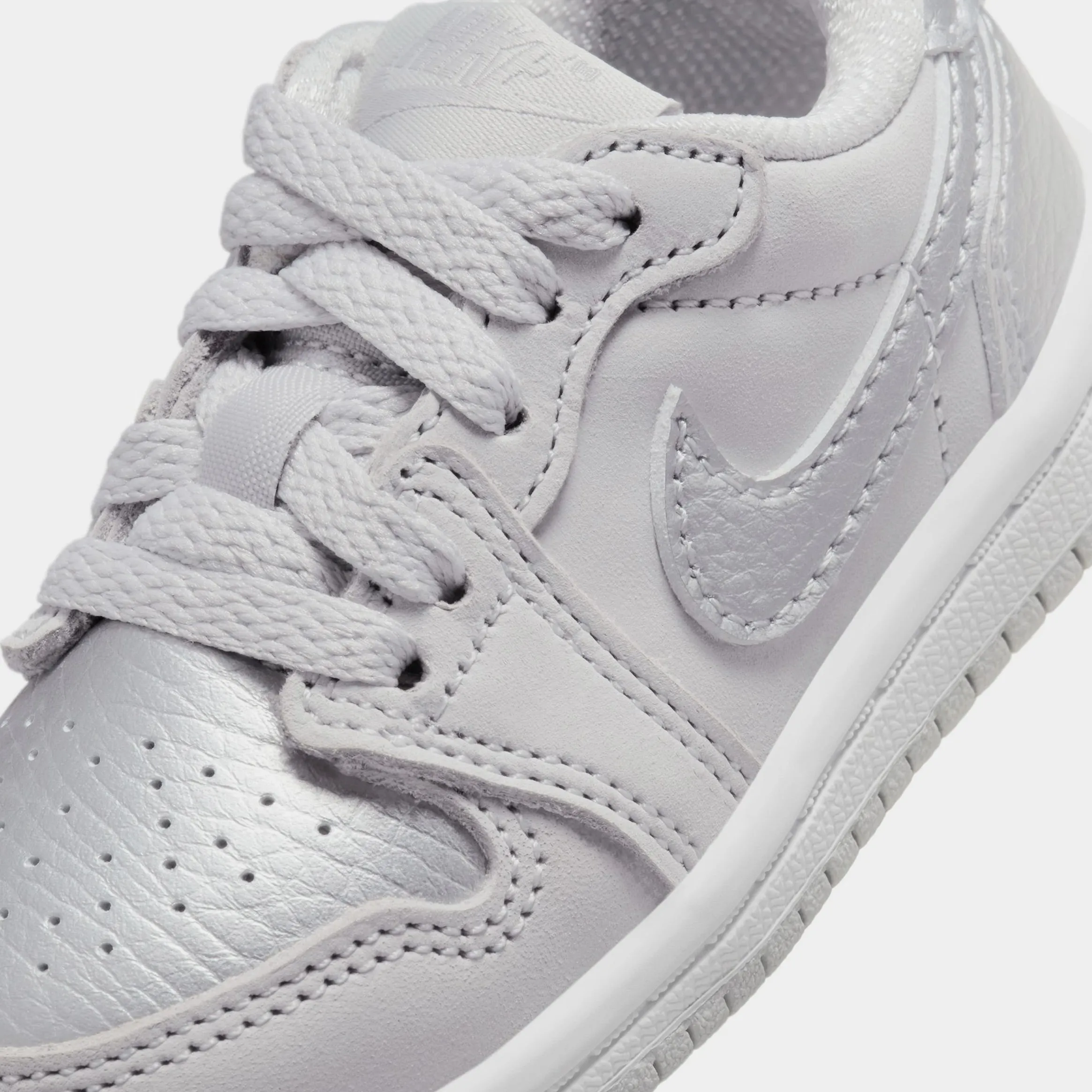 Air Jordan 1 Retro Low OG Metallic Silver Infant Toddler Lifestyle Shoes (Neutral Grey/Metallic Silver/White)