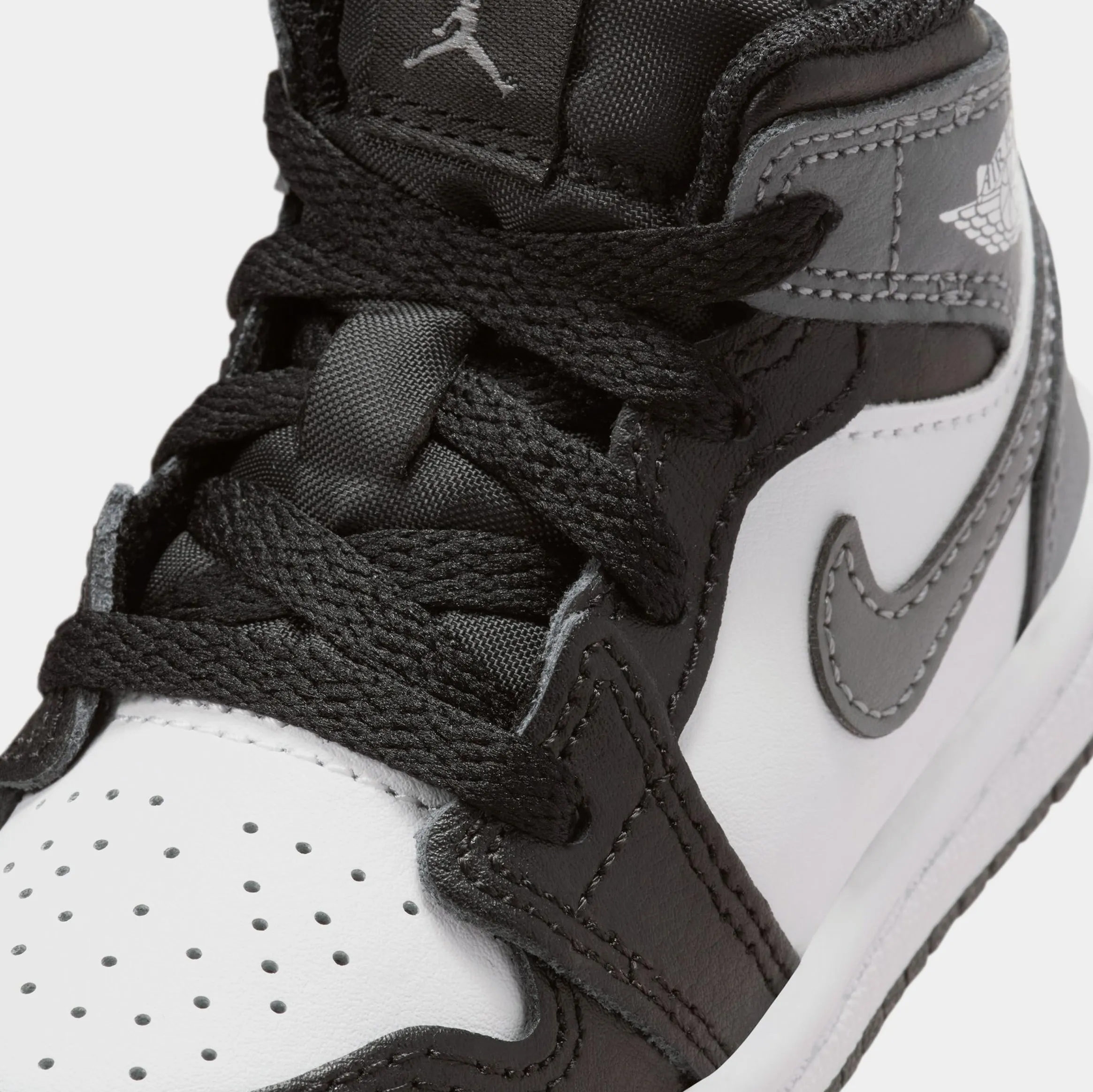 Air Jordan 1 Retro Mid Infant Toddler Lifestyle Shoes (Black/White/Iron Grey)