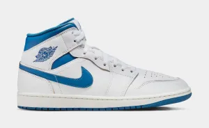 Air Jordan 1 Retro Mid SE Industrial Blue Mens Lifestyle Shoes (White/Industrial Blue/Sail)