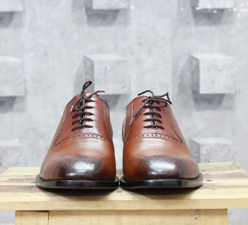 Bespoke Brown Leather Lace Up Shoe for Men