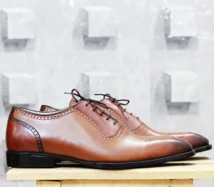 Bespoke Brown Leather Lace Up Shoe for Men