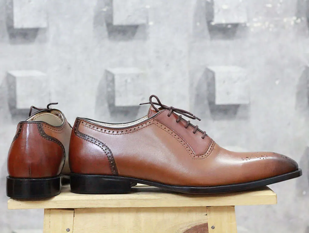 Bespoke Brown Leather Lace Up Shoe for Men