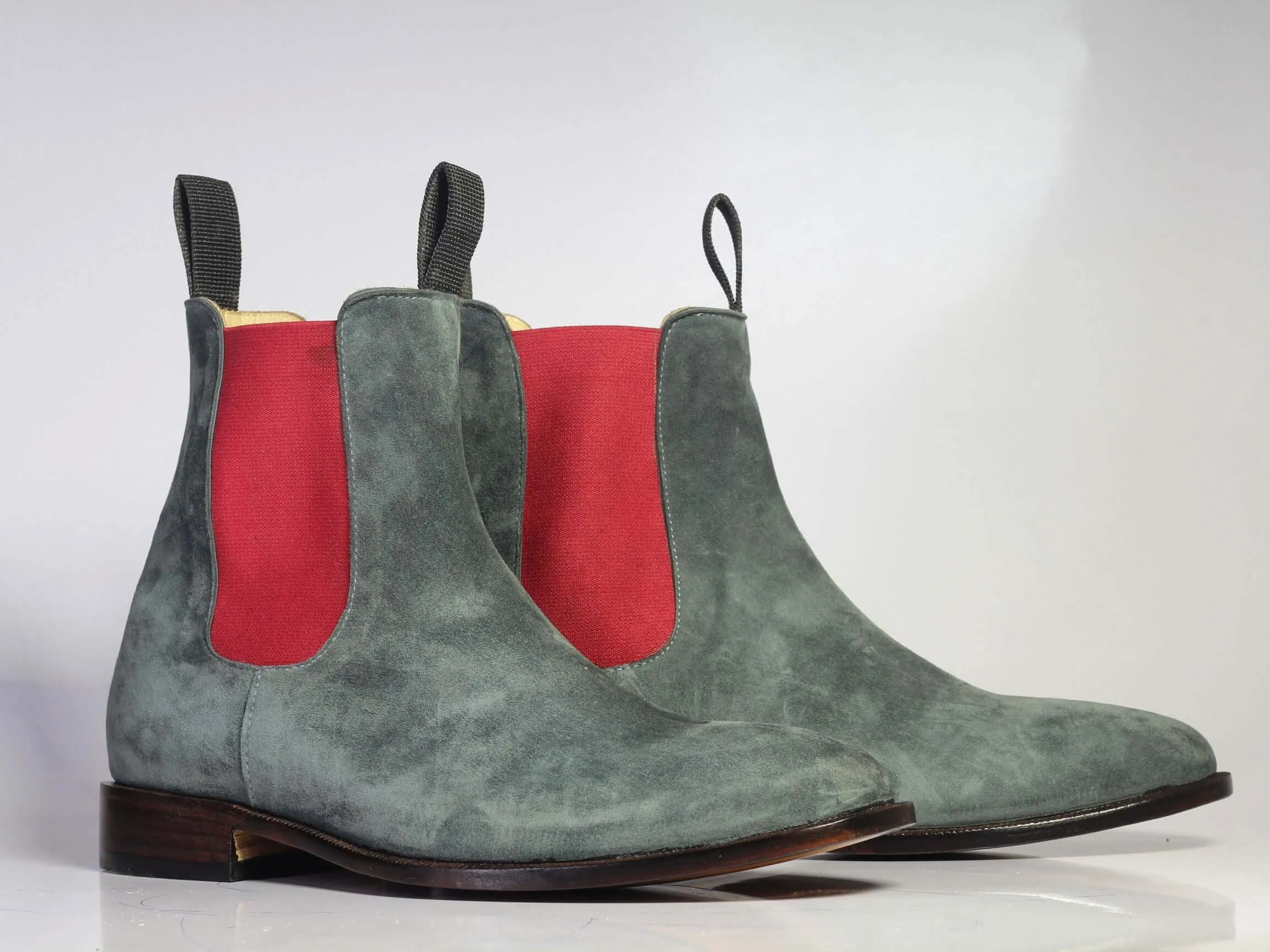 Bespoke Gray Chelsea Suede Boots