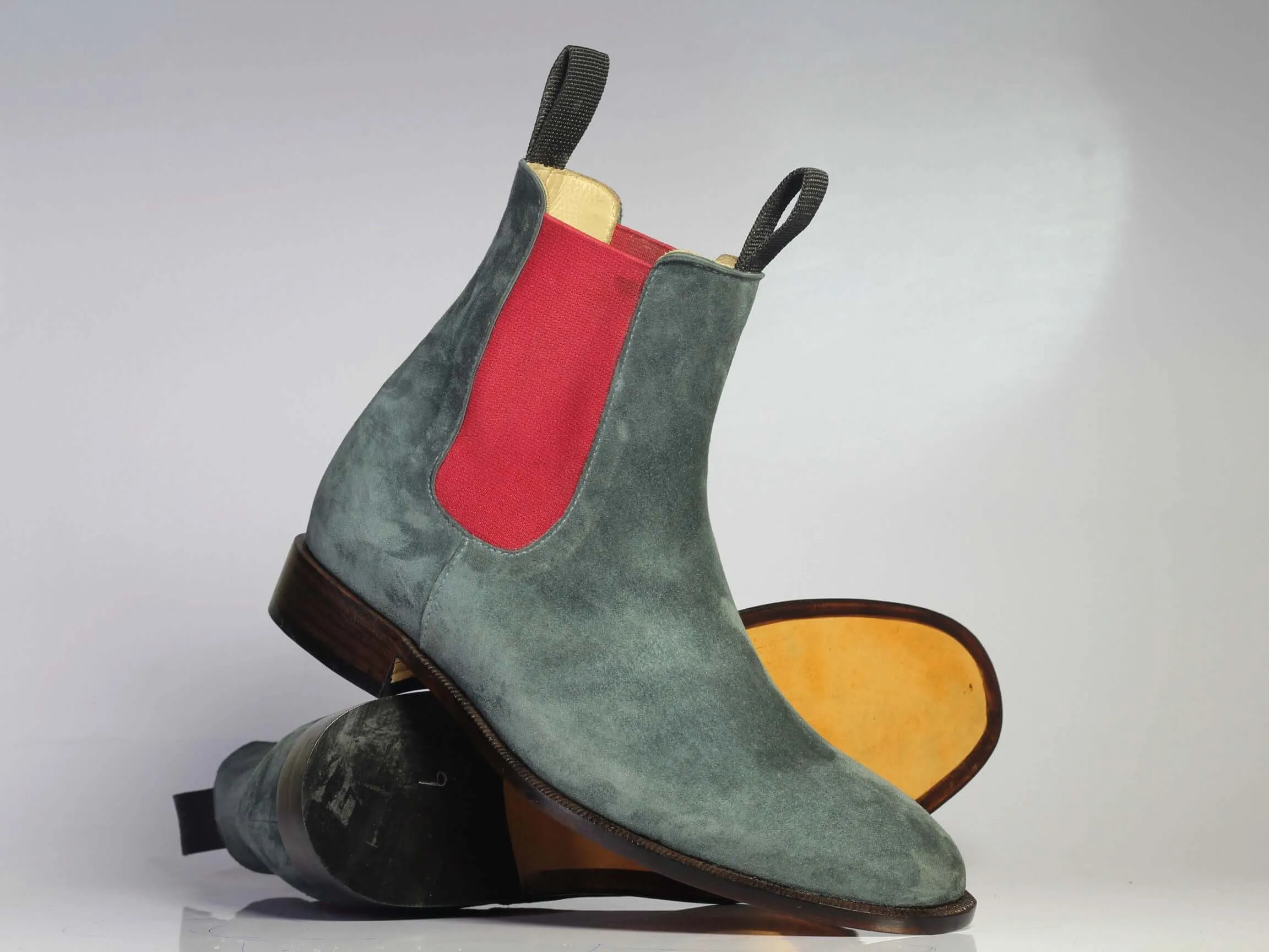 Bespoke Gray Chelsea Suede Boots