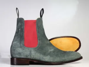 Bespoke Gray Chelsea Suede Boots