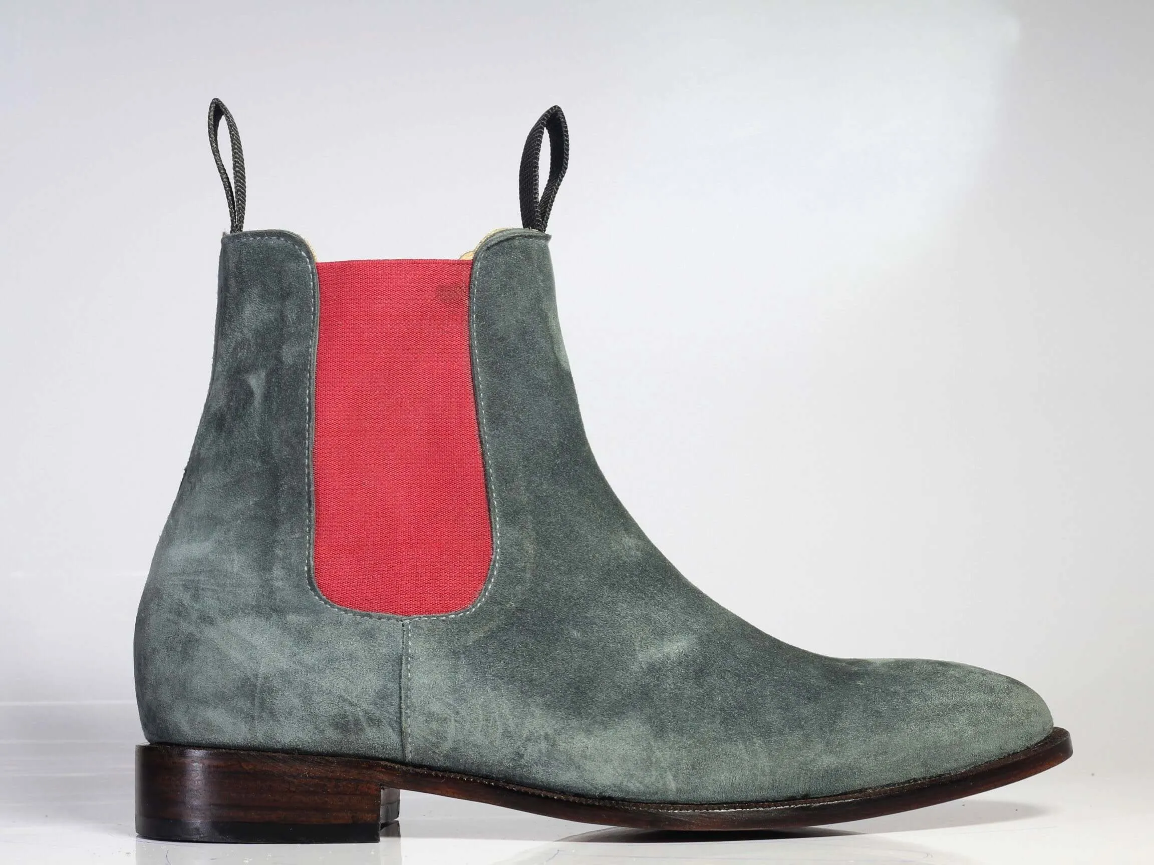 Bespoke Gray Chelsea Suede Boots