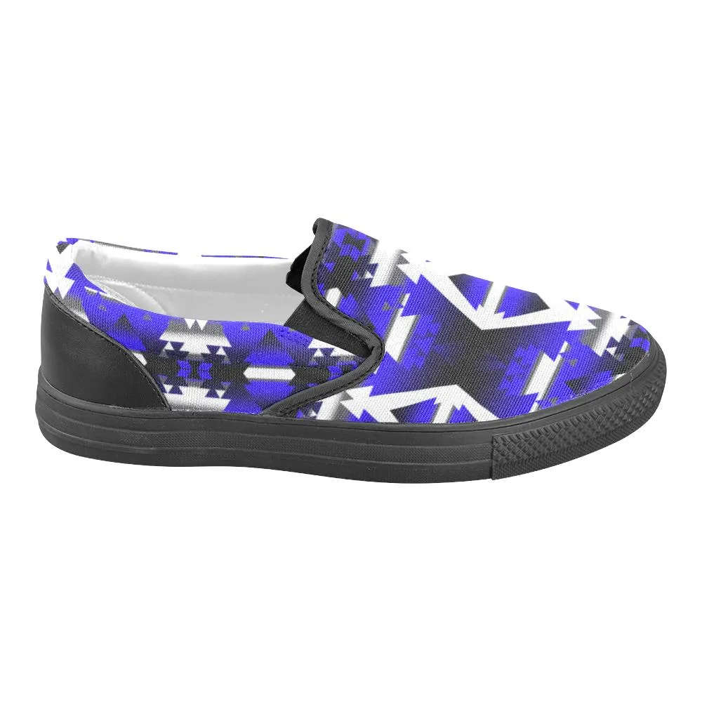 Blue Winter Camp Women's Unusual Slip-on Canvas Shoes