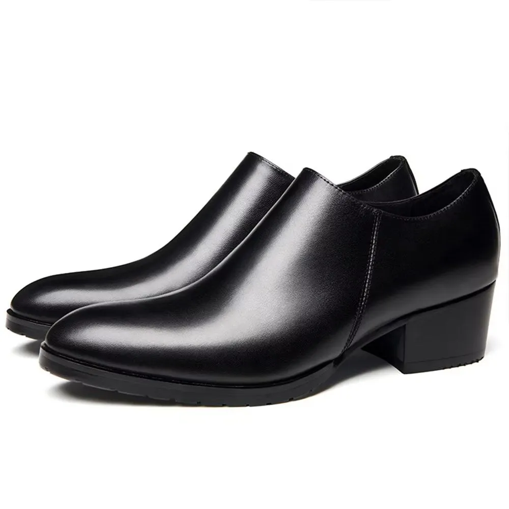 Chic Cowhide Pointed Toe Slip-Ons