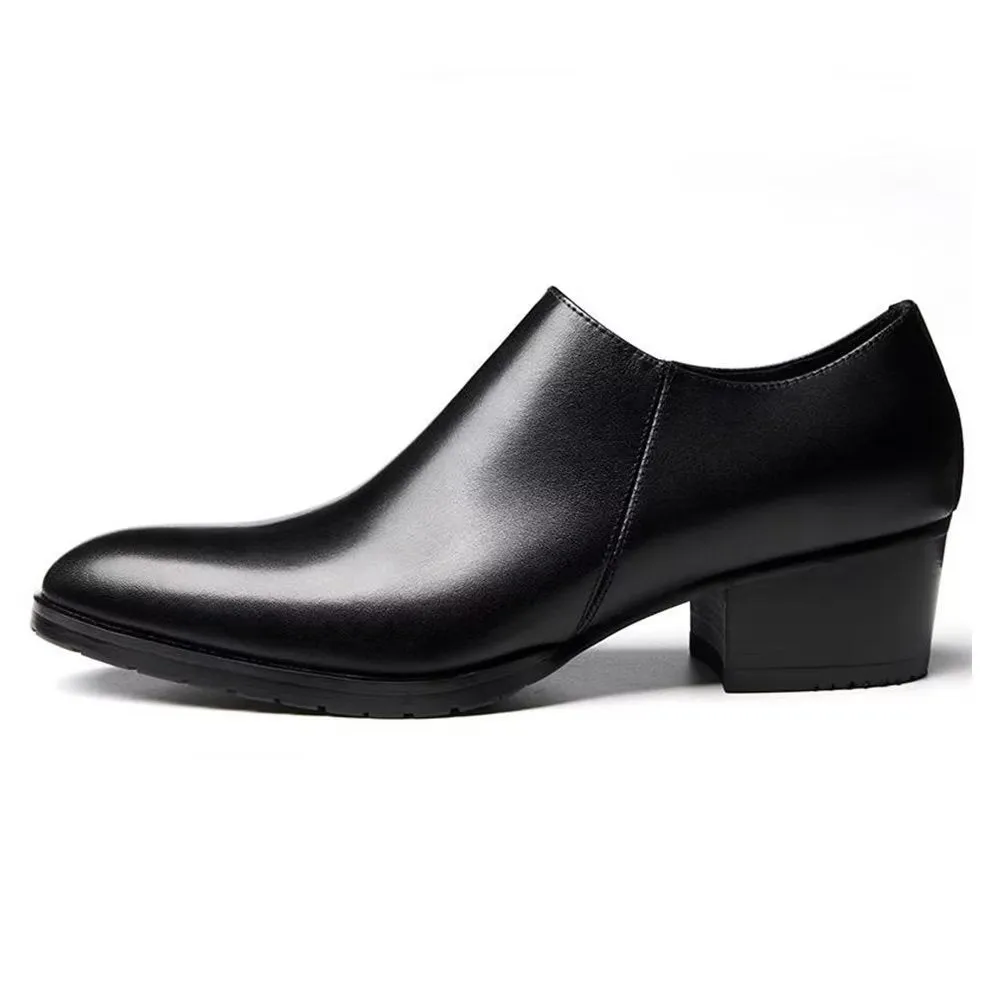 Chic Cowhide Pointed Toe Slip-Ons