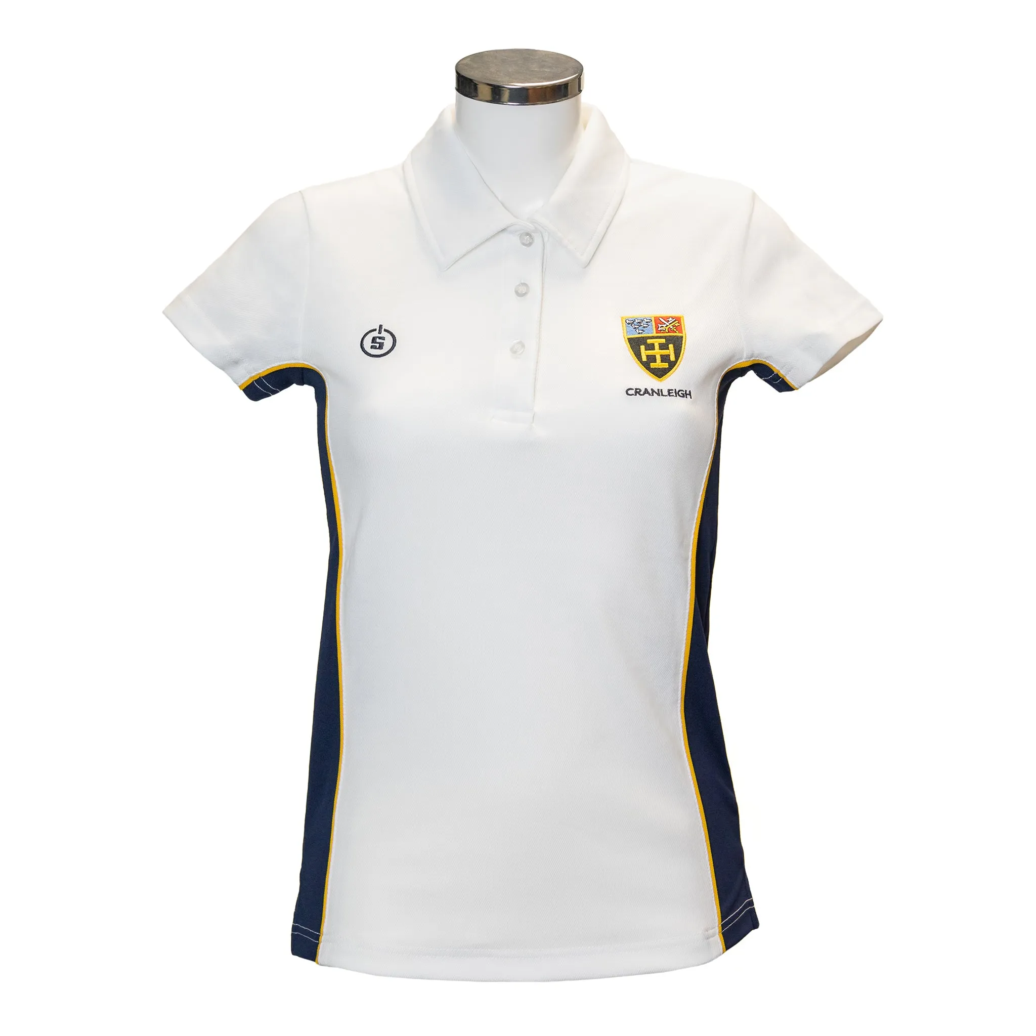 CS Girls White Multi Sport Polo Shirt