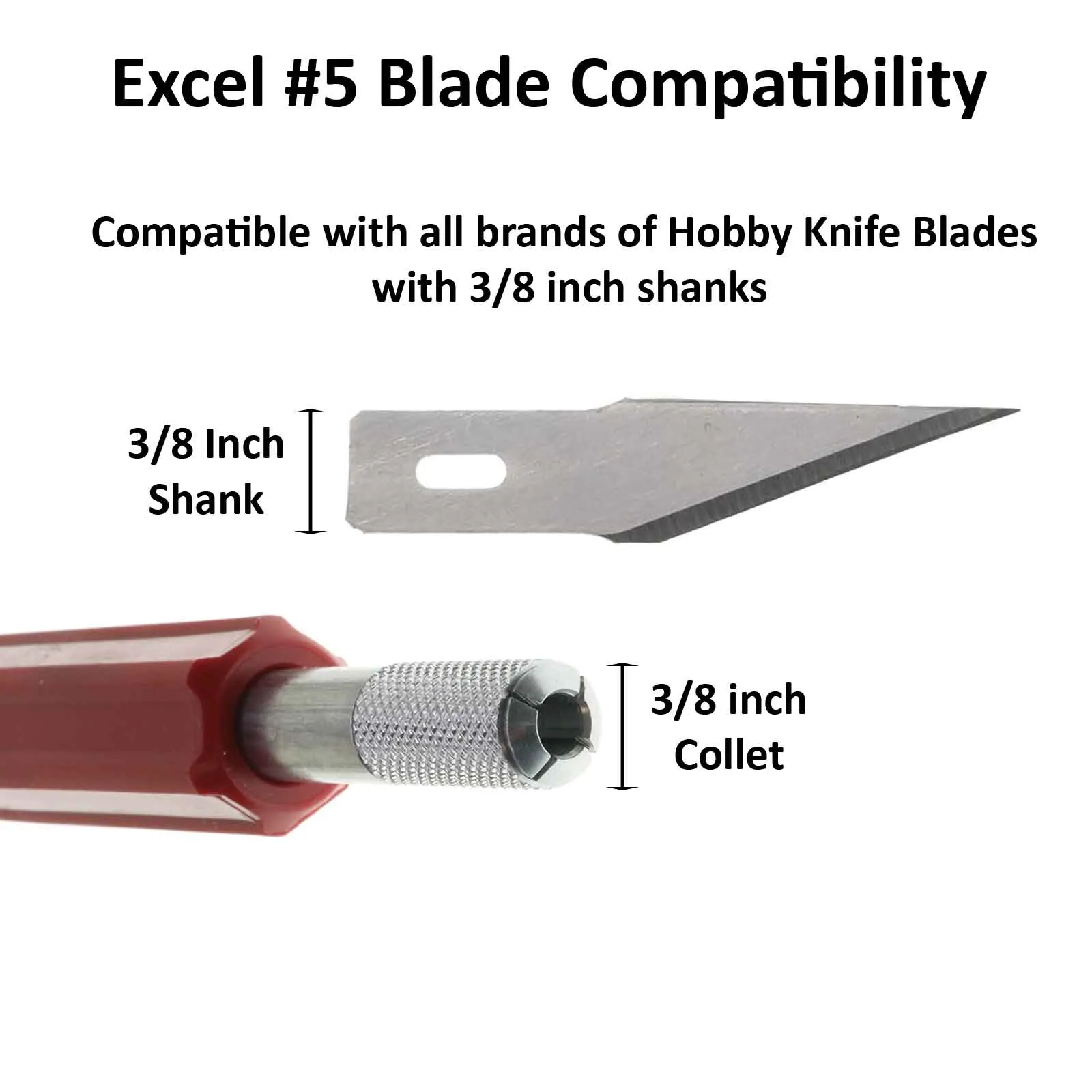 Excel K5 Heavy Duty Knife Handle and 5 Blades, 19005, USA