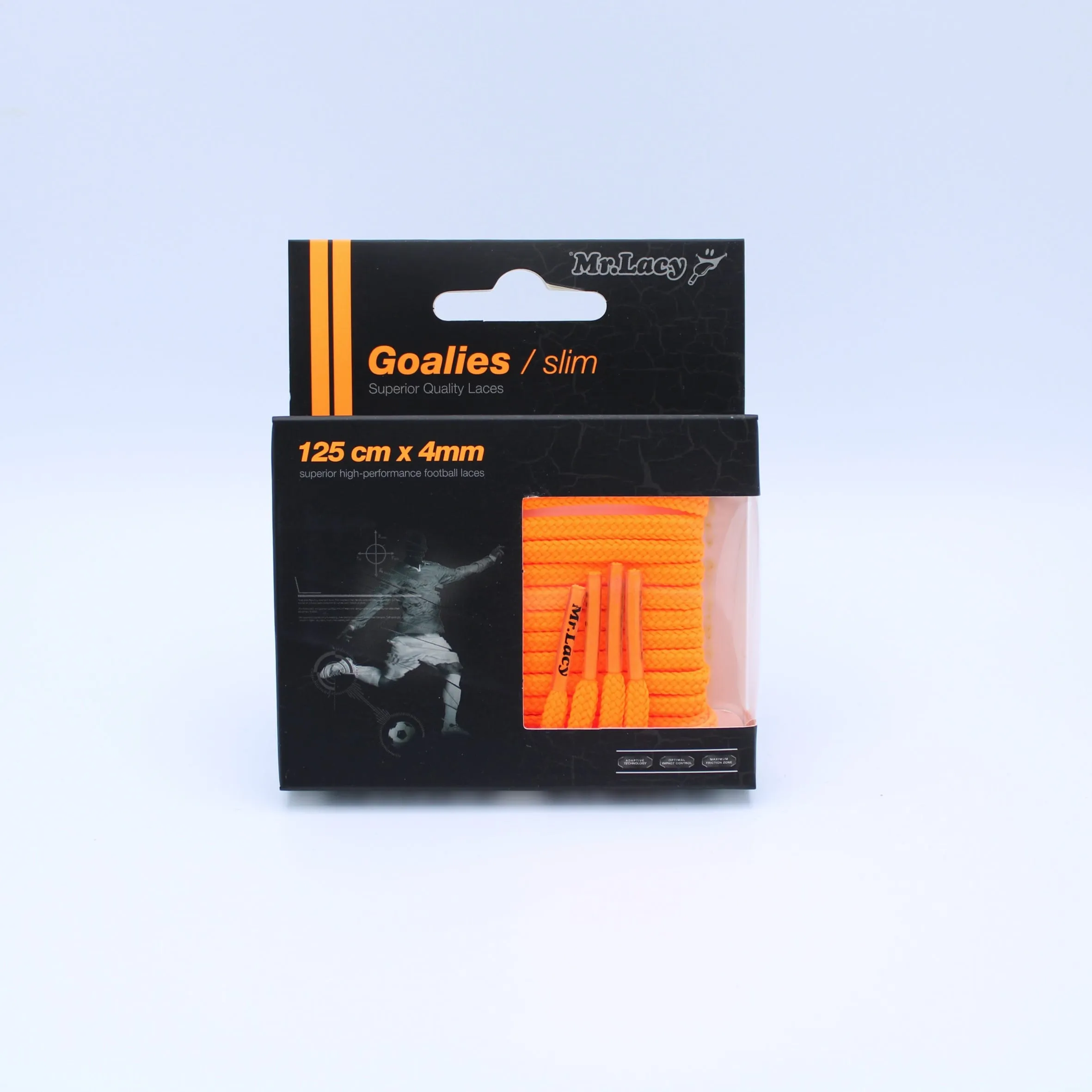 Goalies Slim Football Boot Laces · Bright Orange