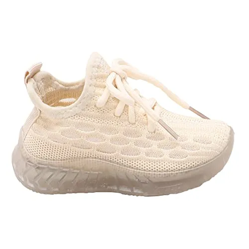 Hopscotch Baby Boys and Baby Girls Mesh Solid Athletic Shoes in Beige Color, UK:6 (YUQ-3540027)