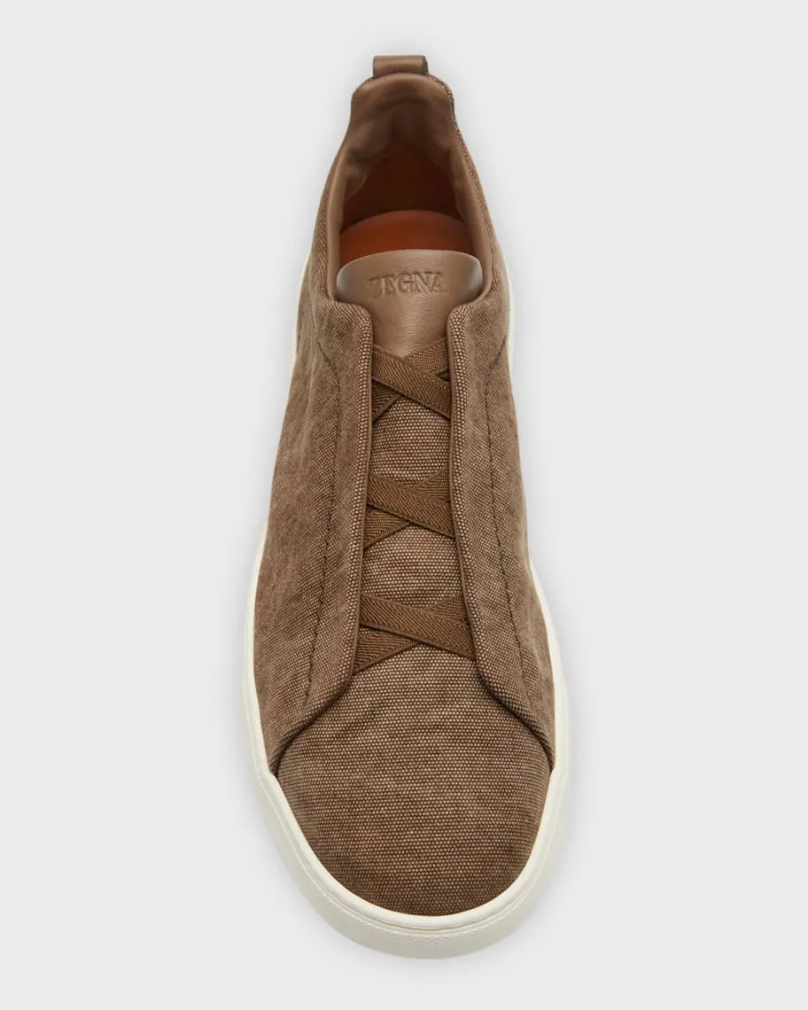 Men's canvas slip-ons with triple stitching ZEGNA