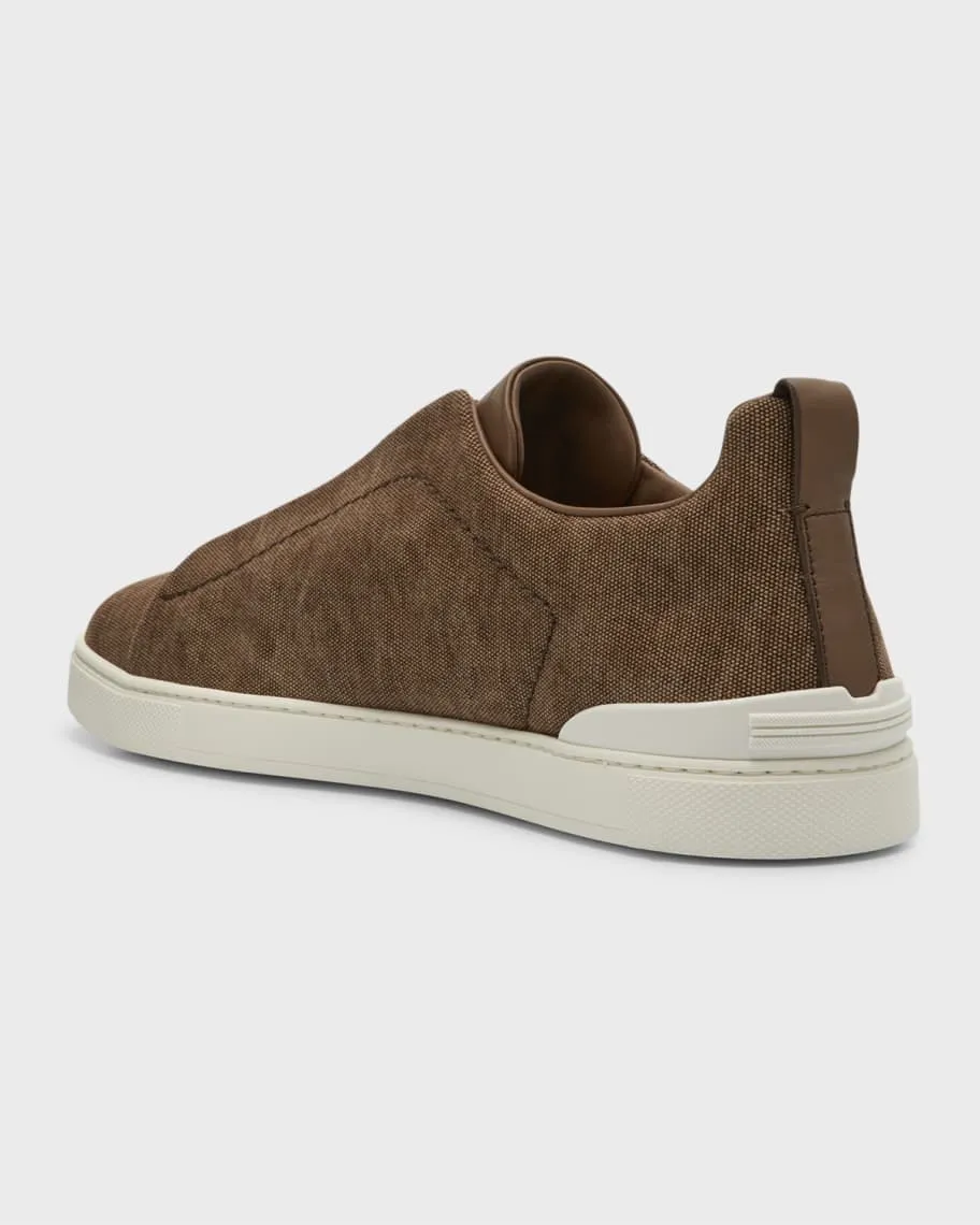 Men's canvas slip-ons with triple stitching ZEGNA