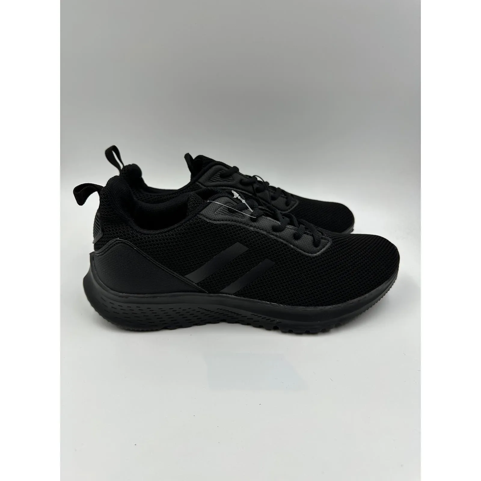 Men's Size 9, All Black Knit Sneakers w/ Street Grip Tread Ready for Running