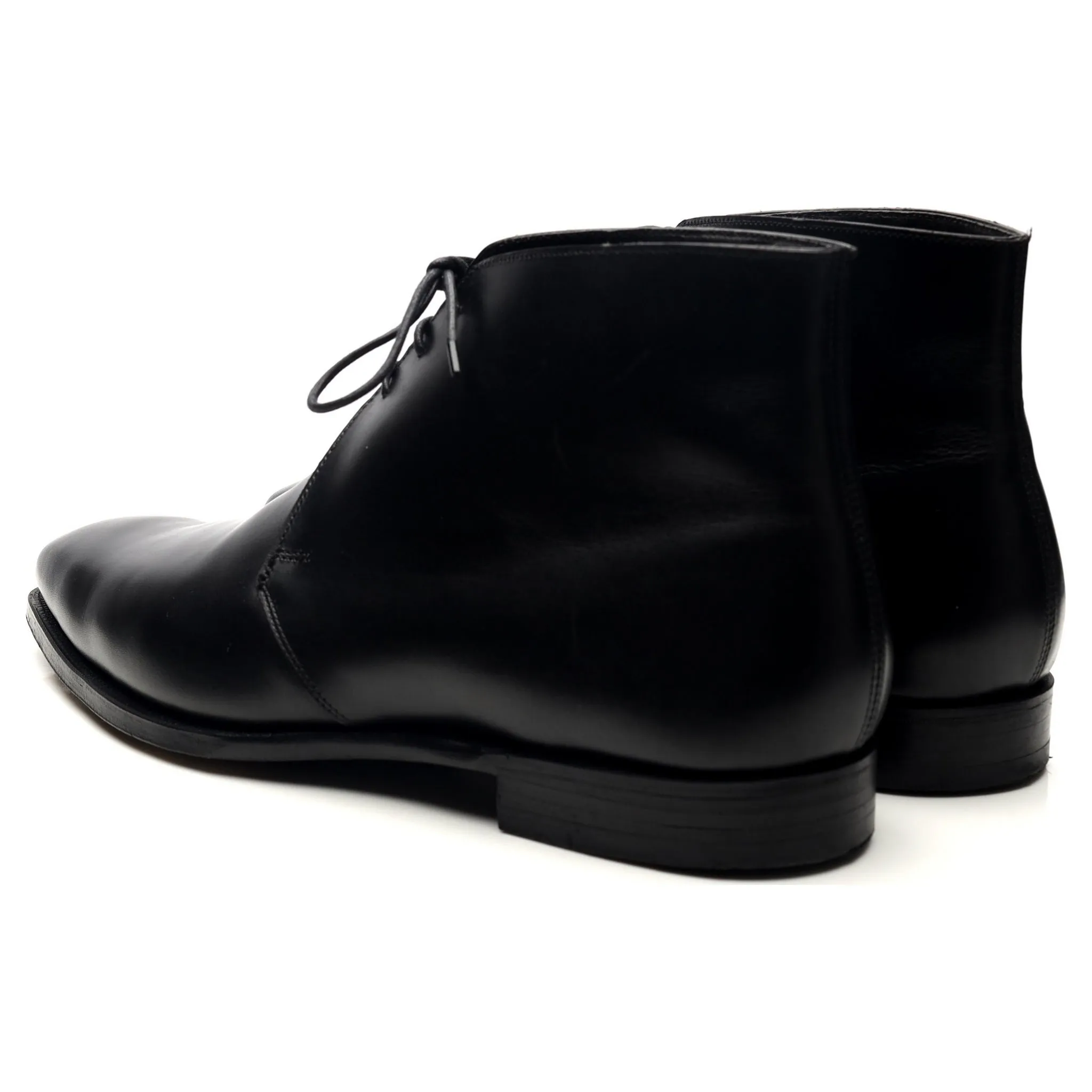 'Nathan' Black Leather Chukka Boots UK 9.5 E