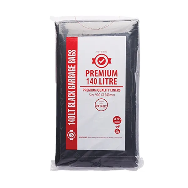 Premium Heavy Duty 140Lt Black Bin Liners