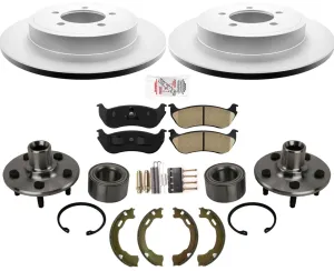 Rear Coated Rotors Brake Pads Hub Wheel Bearing Brake For 02-05 Explorer 4 door