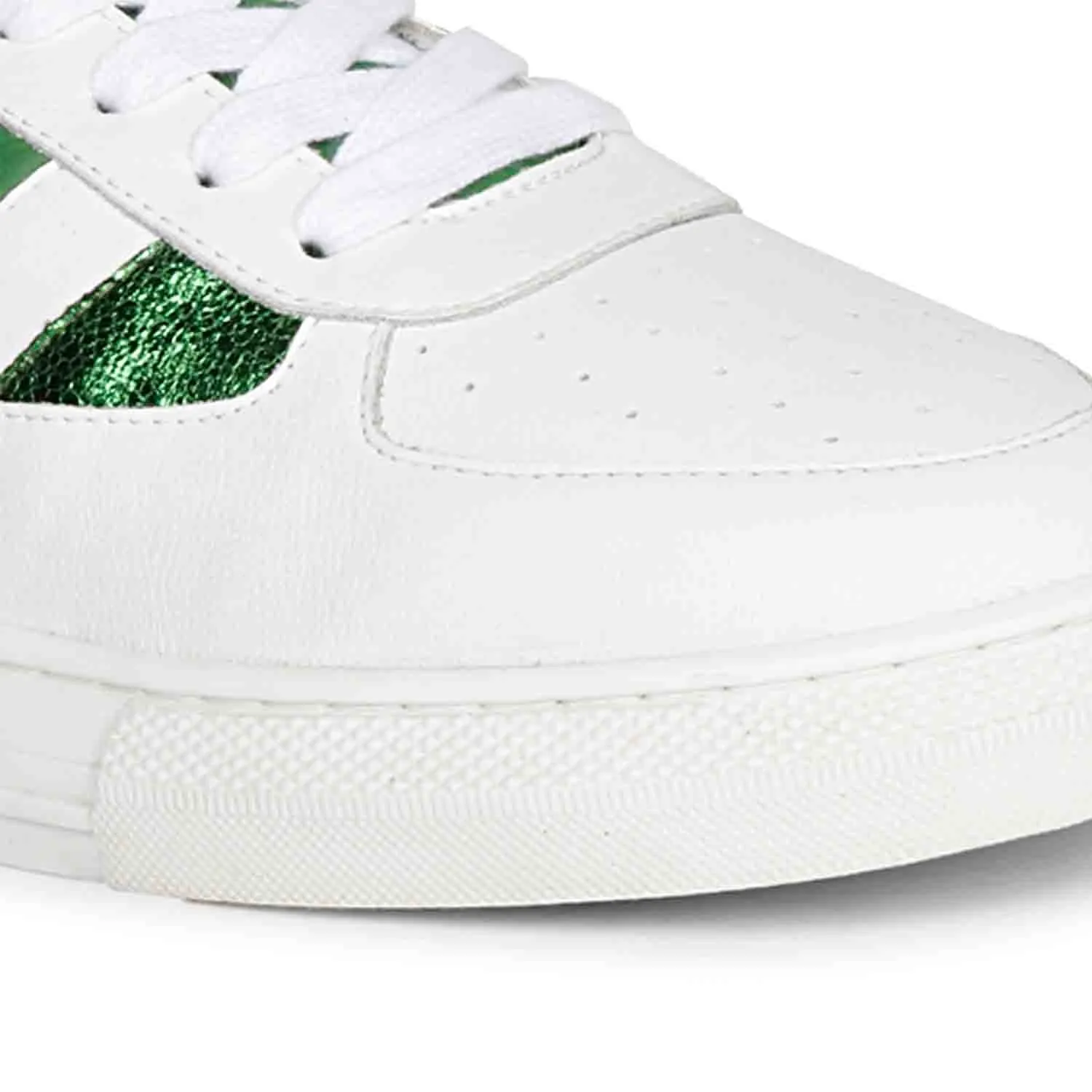 Saint Elliot White & Green Leather Handcrafted Sneakers