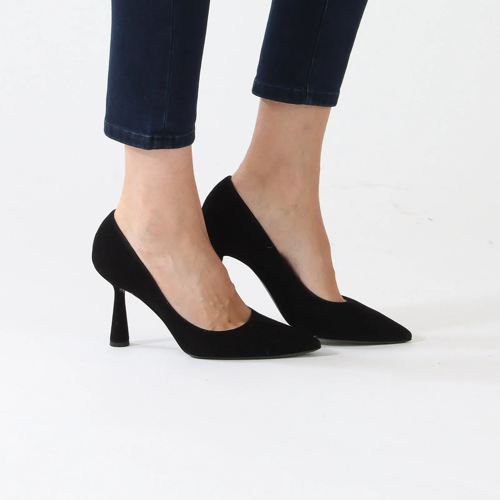 Schwarz Black Lila Court Shoes