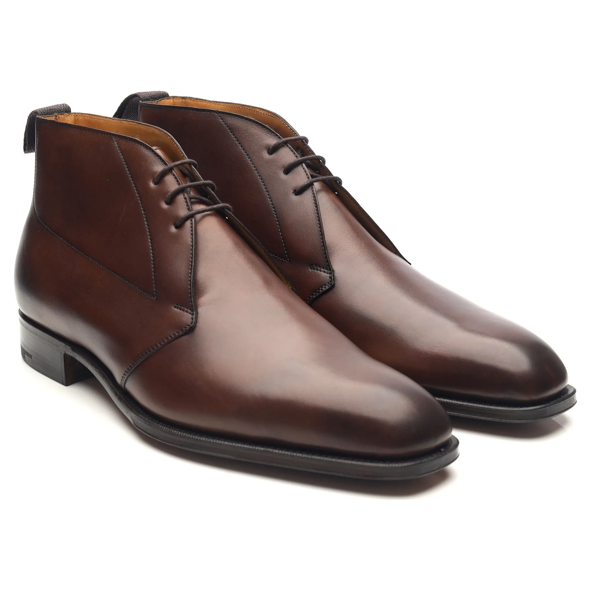 'Silverstone' Dark Brown Leather Chukka Boots UK 9 E