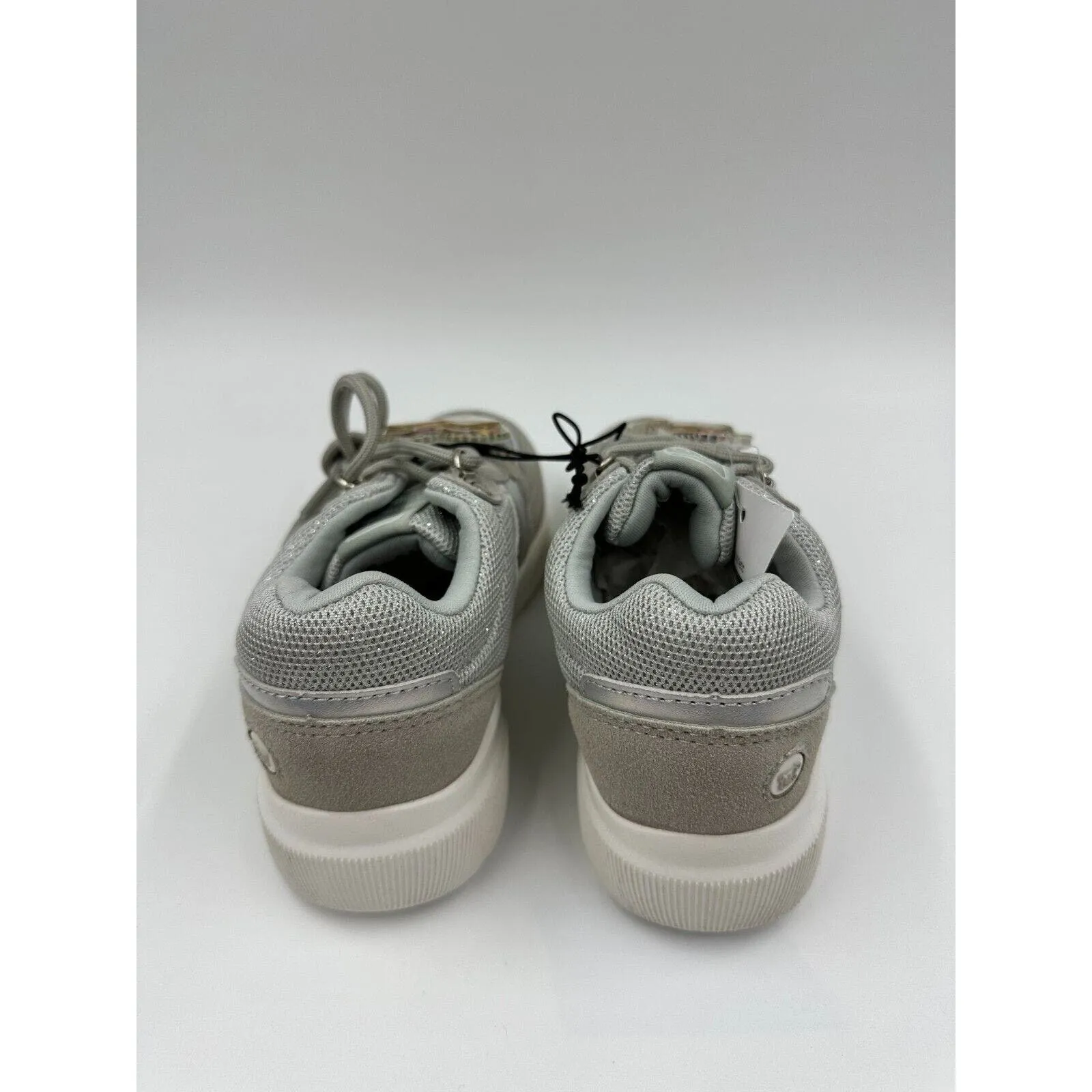 Small Kid Size 12 Silver Fashion Sneakers With Sparkly Accents