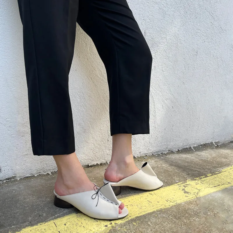 SS24 PHOEBE Off-White | Leather Mules