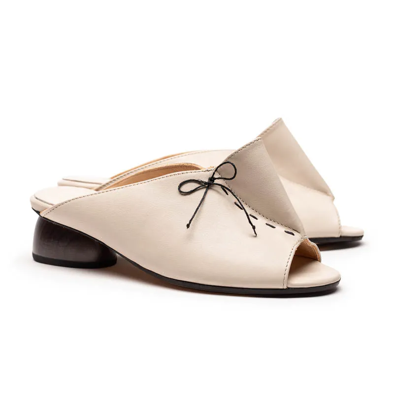 SS24 PHOEBE Off-White | Leather Mules