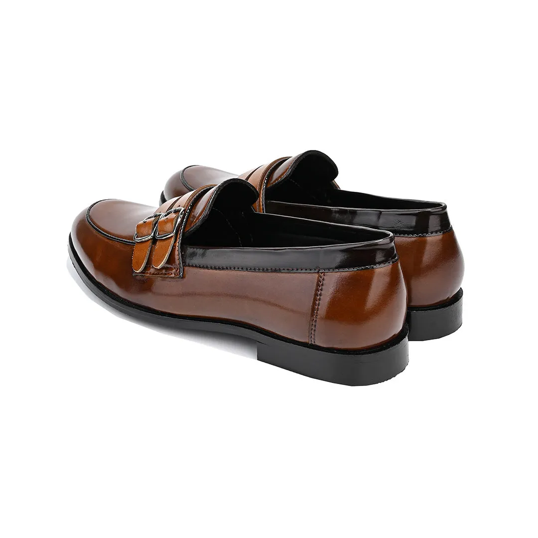 Tan Slip-ons with dual strap