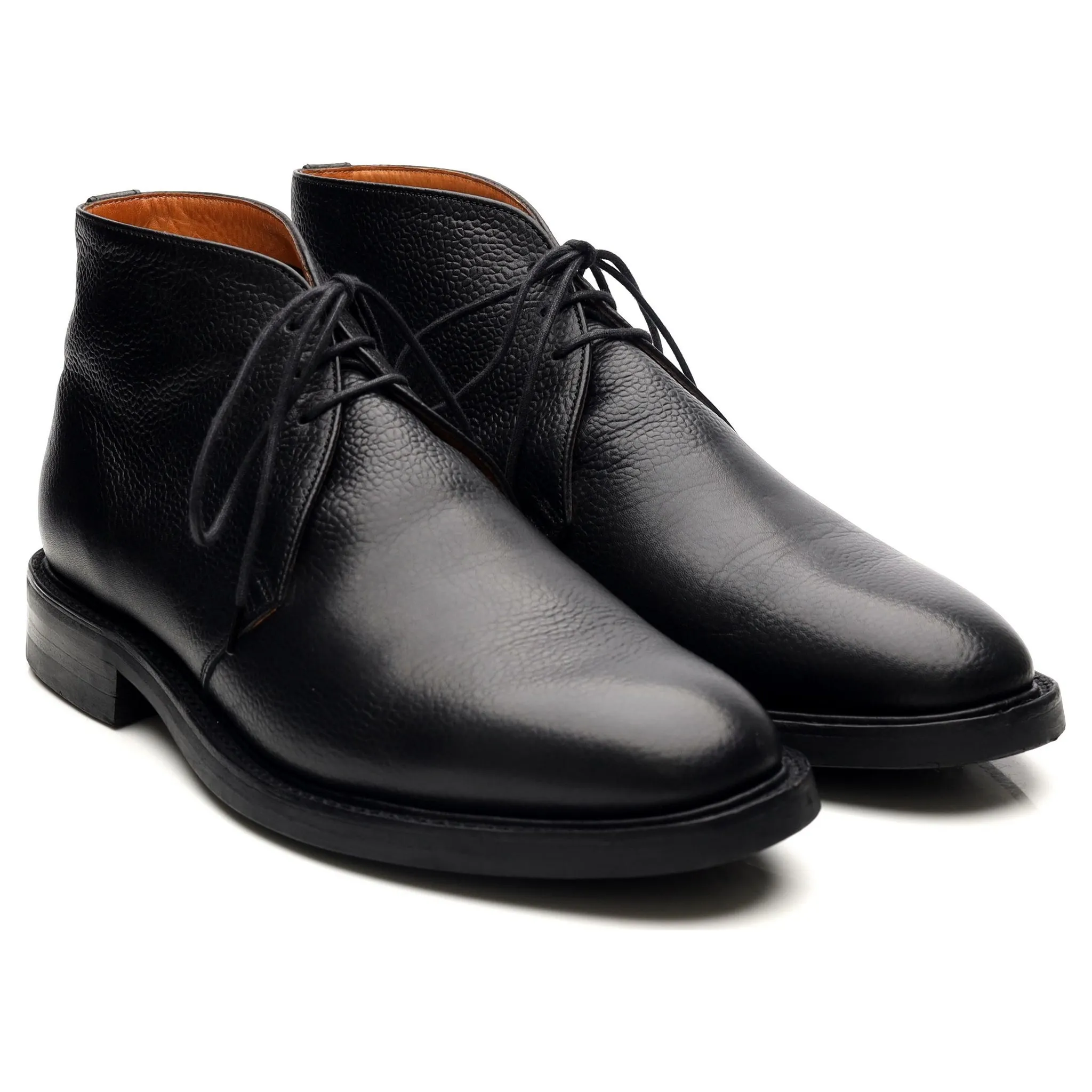 'Thurlow' Black Leather Chukka Boots UK 7.5 F