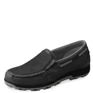 TWISTED X LADIES STITCH CELL STRETCH SLIP ON MOCS - BLACK/DOVE