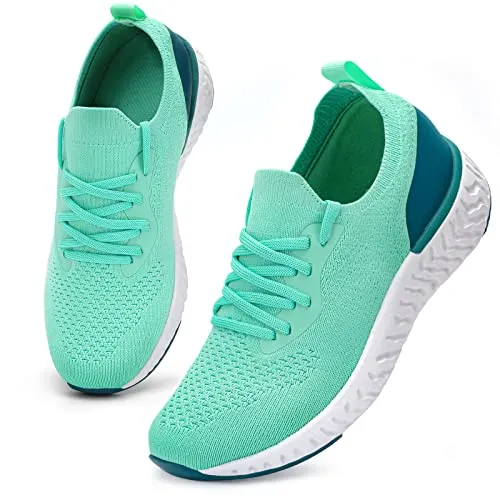 Womens Athletic Running Shoes Comfortable Tennis Shoes Lightweight Walking Shoes Lace Up Trainers Breathable Wide Fit Gym Sneakers