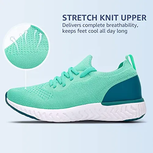 Womens Athletic Running Shoes Comfortable Tennis Shoes Lightweight Walking Shoes Lace Up Trainers Breathable Wide Fit Gym Sneakers