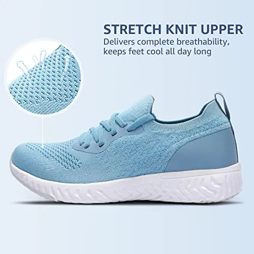 Womens Athletic Running Shoes Comfortable Tennis Shoes Lightweight Walking Shoes Lace Up Trainers Breathable Wide Fit Gym Sneakers