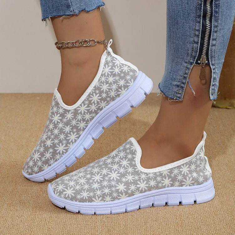 Women's Printed Round Toe Slip-Ons