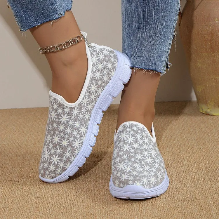 Women's Printed Round Toe Slip-Ons