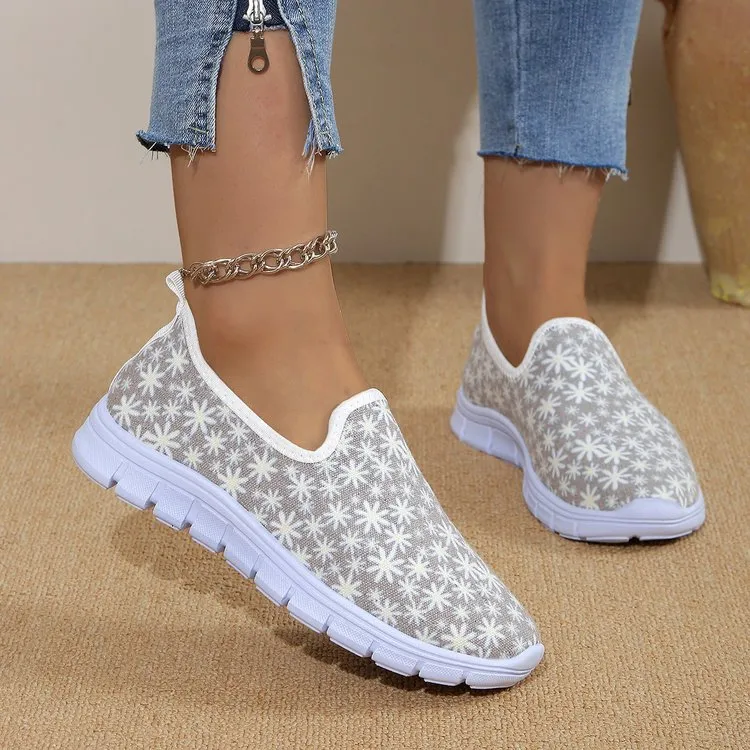 Women's Printed Round Toe Slip-Ons