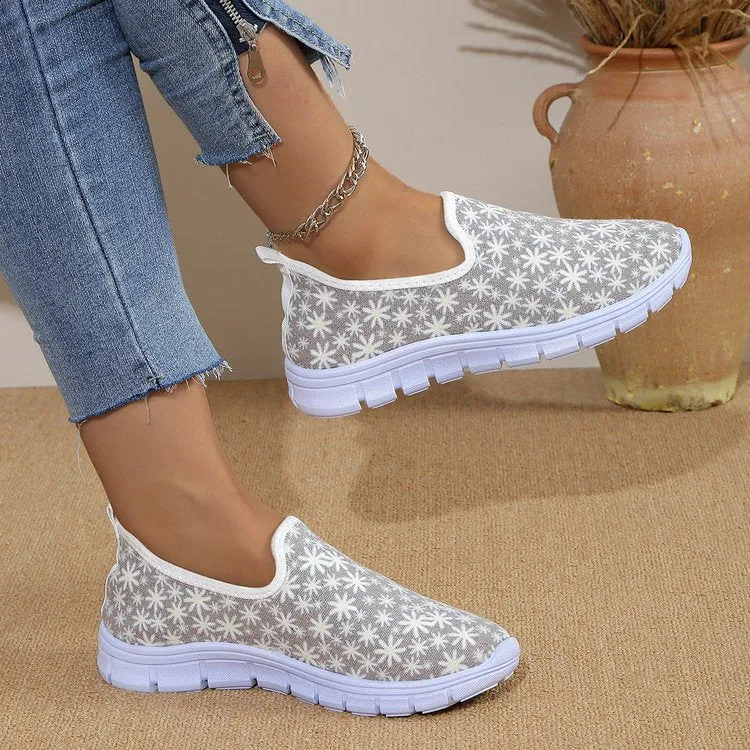 Women's Printed Round Toe Slip-Ons